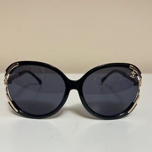 CC Black Sunglasses with Gold Accents